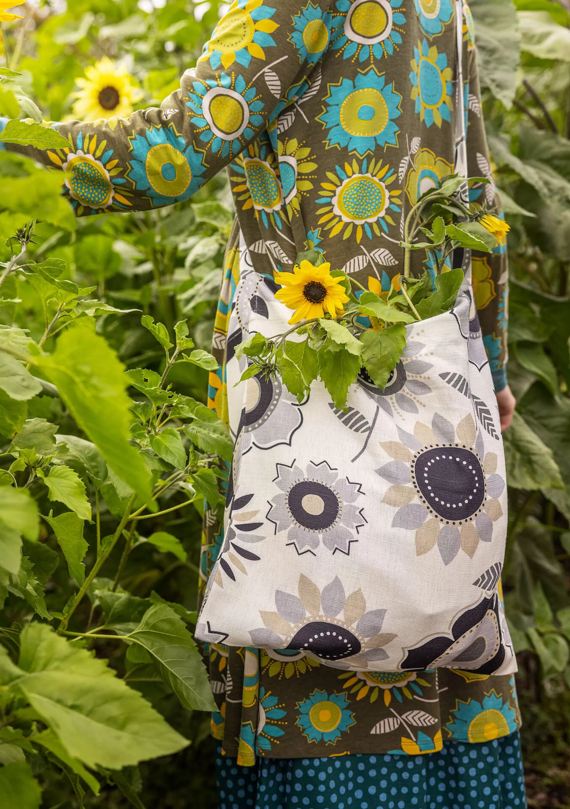 Clearance Tasche Sunflower Aus Öko-Baumwolle/Leinen Taschen | Sonnenblumen für UNHCR