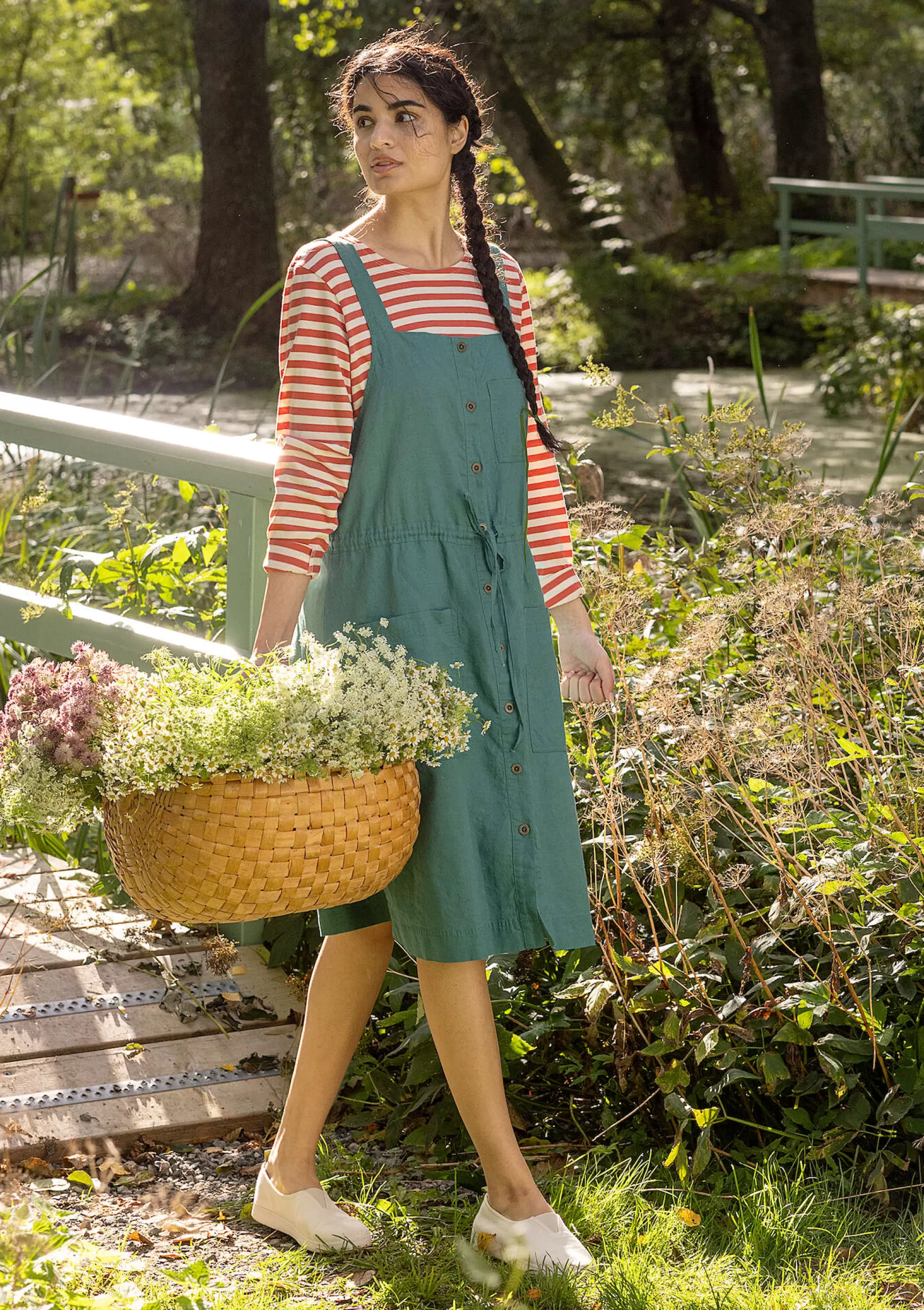 Store Webkleid Garden Aus Bio-Baumwolle/Leinen Kleider | Öko-Baumwolle